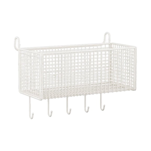 Hanging Storage Basket Organizer Rack Sturdy Metal Construction for College Dorm Bunk Beds and Bed Rails
