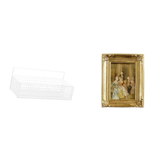 Hanging Storage Basket Photo Frame Wall Organizer with Resin Material for Bedroom and Office Display Decor