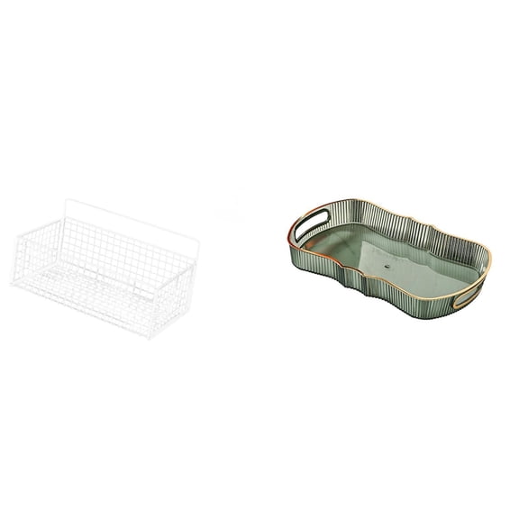 Hanging Storage Basket Wall Organizer Serving Tray Metal Wire Material for Kitchen Bathroom Office Use