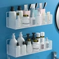 thumbnail image 1 of Hanging Storage Baskets Organizer Wall Mount, Metal Wire Storage Bin Rack for Kitchen Bathroom Shower Spice Shelf Home Decor Essentials Black-1 Pack (Netting), 1 of 7