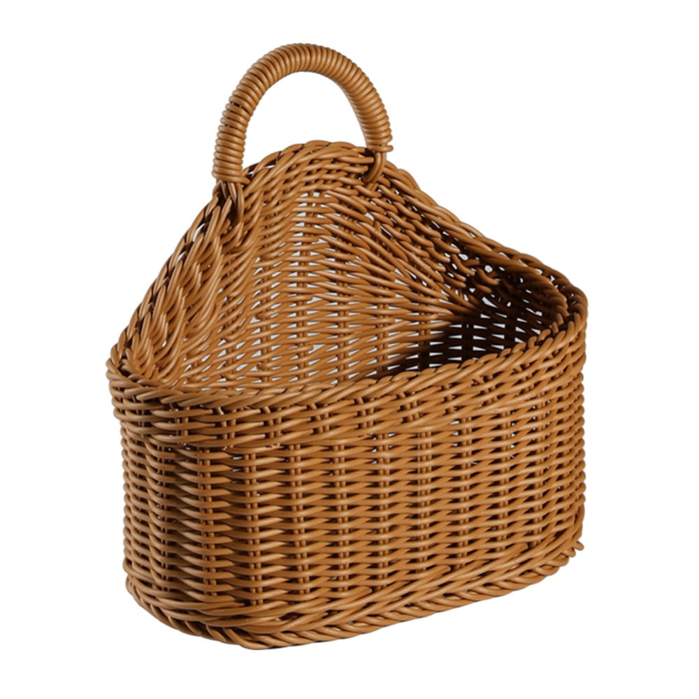 MyGift 12.5 Inch Woven Wall Mounted Basket - Rustic Seagrass Magazine Holder, Mail Organizer, Decorative Storage