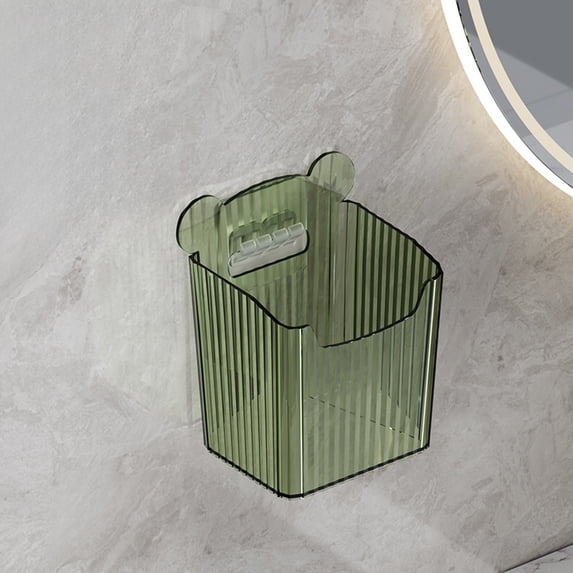 Hanging Storage Box Wall Mounted Organizer Basket for Kitchen Bathroom No Drill Adhesive Multi Compartment Plastic Container