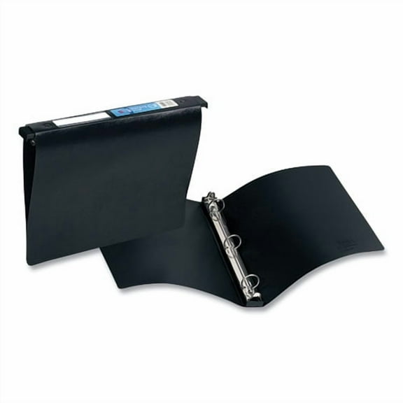 Hanging Storage Flexible Non-View Binder With Round Rings, 3 Rings, 1" Capacity, 11 X 8.5, Black | Bundle of 2