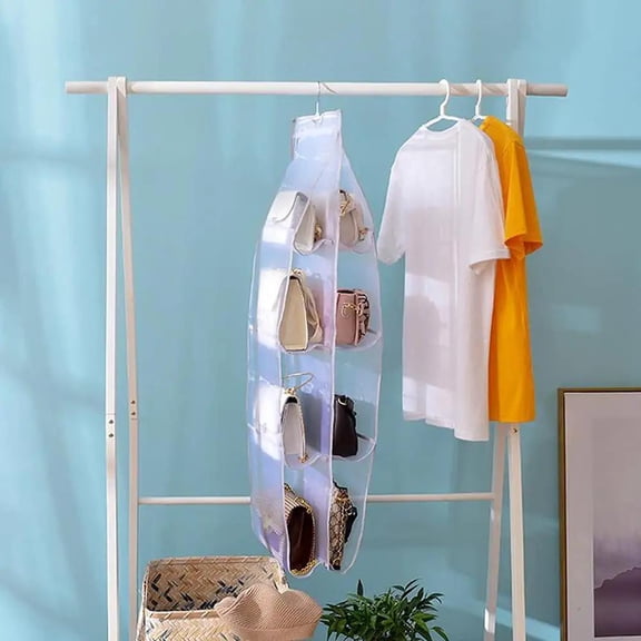 Hanging Storage Grid Organizer Bag Separate Grid for Handbag Wallets Clothing