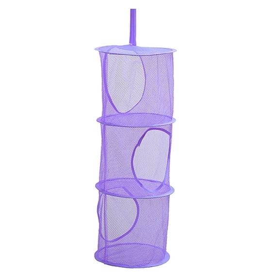 Hanging Storage Organizer, Closet OrganizersandStorage, 3 Tier Mesh, Purple, 10.6*29.5in, 1 Pc,inCloset Storage