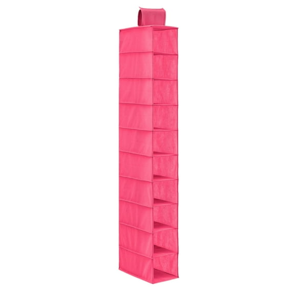 Hanging Storage Organizer Non Woven Fabric Shoe Rack Door Closet Pockets Shelf Home Decor Wardrobe Space Saving Utility Accessory Hot Pink Color Hot Pink #0j6L3