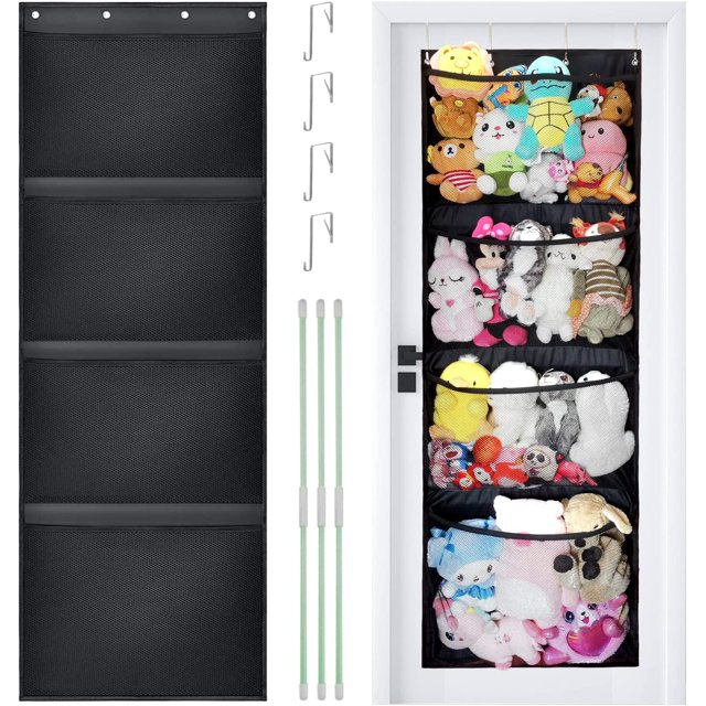Hanging Stuffed Animals Storage Over Door Organizer for Toy Storage