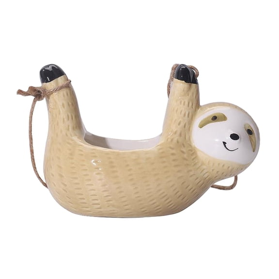 Hanging Pots Animal Plant Planters Sloth Plant Pots Small Planter Container Small Air Plants, Water Planters Hanger - Yellow, 15x9cm