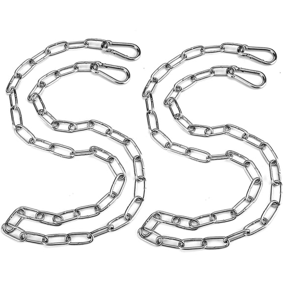 Hanging Swing Chair Chain Kit, 2 Set Stainless Steel Hardware Heavy Duty Porch Swing Hammock Chain Kit Hanging Hooks for Hammock, Rope, Tire, Tree Swings