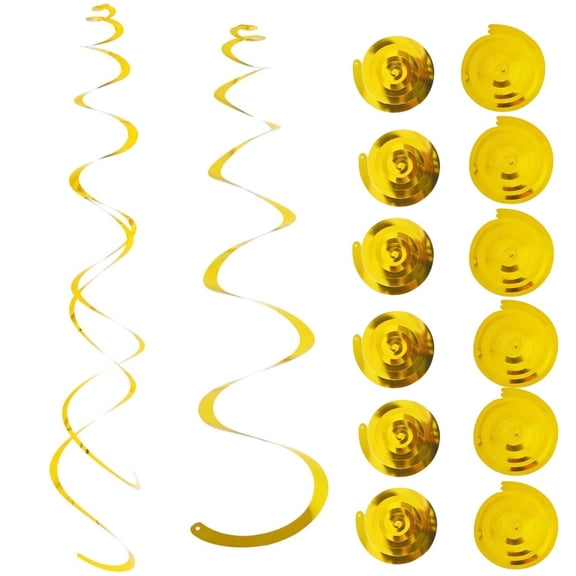 Hanging Swirl Decorations,Plastic Ceiling Swirl Streamer,24pack Ceiling Foil Decorations,Party Streamer Supplies for Wedding,Thanksgiving Day Themed