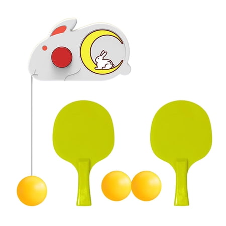 Hanging Table Tennis Trainer Set with Racquet and Balls Adjustable Height Solo Practice Training Device Tennis Practice Equipment for Kids
