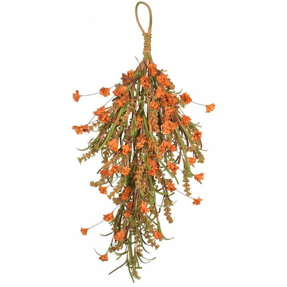 Hanging Teardrop Floral Swag Festival Decoration Multicolor Home Wall Crepe Paper Autumn Harvest Decorative Swag Farmhouse Swag Garland for Front Door Garden