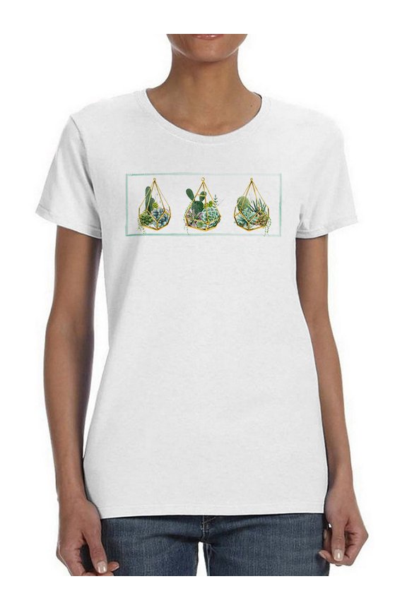 Hanging Terrarium Collection T-Shirt Women -Grace Popp Designs, Female x-Large
