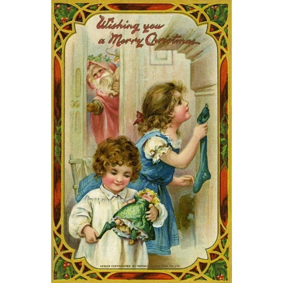Hanging The Christmas Stocking Poster Print By Mary Evans Peter & Dawn Cope Collection (24 X 36)