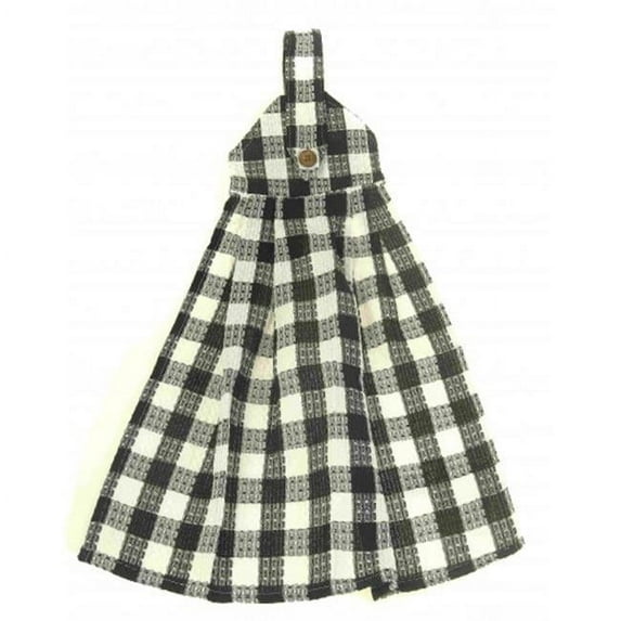Hanging & Tie Button Towel, Toro Black