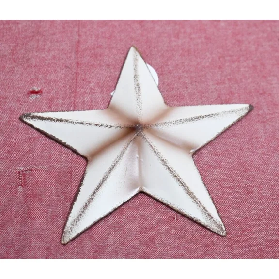 Hanging Tin White Star Figurine Home Decor 7"