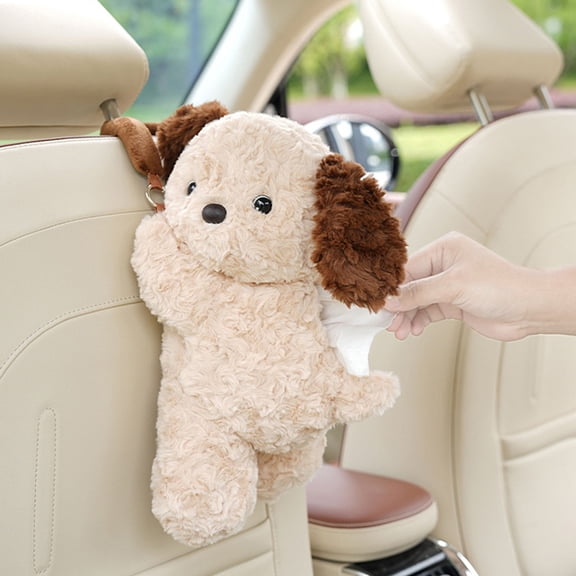 Hanging Tissue Box Car Mounted Soft Fabric Storage Bag Portable Tissue Holder for Vehicle Home Office Organization(A)