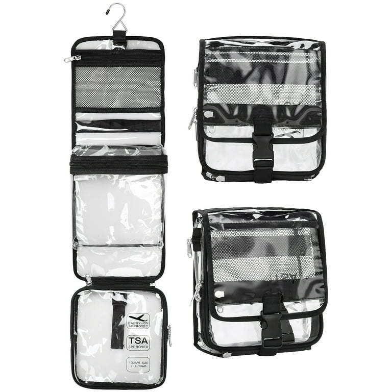 Hanging Toiletry Bag Clear Toiletry Bag for Women and Men 2 in 1 Removable TSA Liquids Travel Bag Waterproof Carry On Airline 3 1 1 Compliant Bag