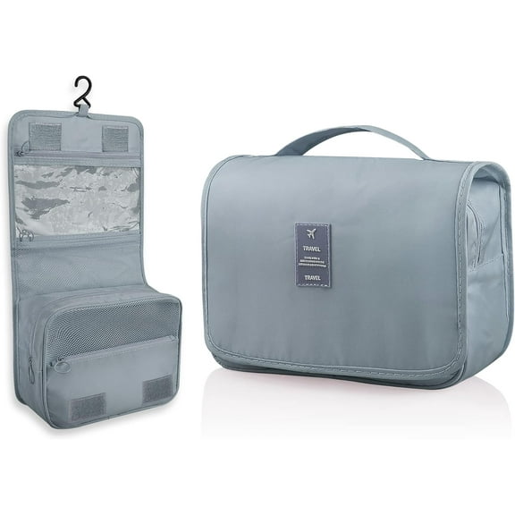 Hanging Toiletry Bag, Large Capacity Travel Organizer for Toiletries, Waterproof Oxford Fabric Travel Makeup Cosmetic Bag with Hanging Hook