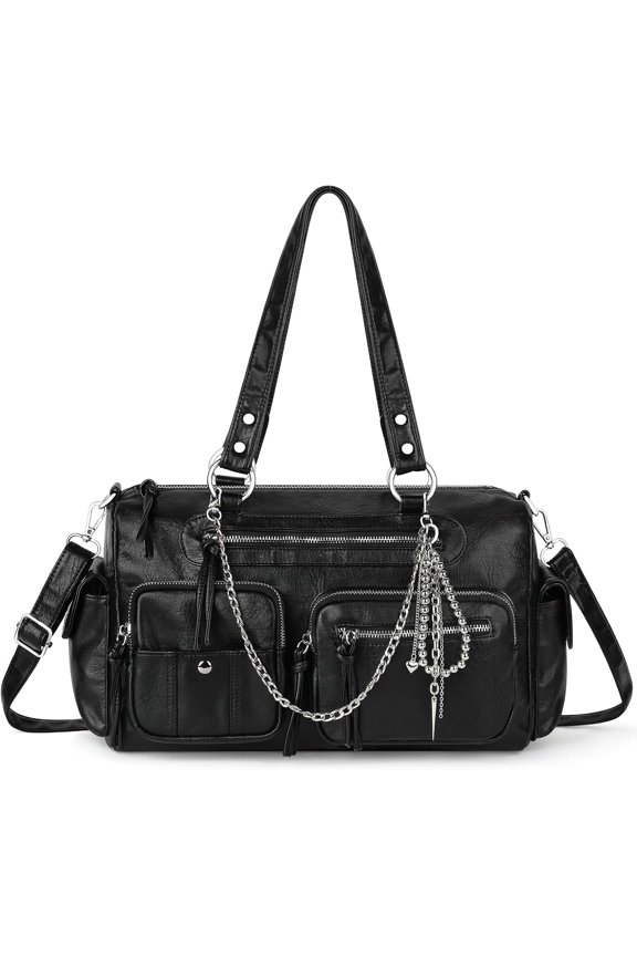 Bag for Women, Multi-Pocket Hobo Crossbody Handbag with Adjustable Strap Soft Vegan Leather Tote Bag
