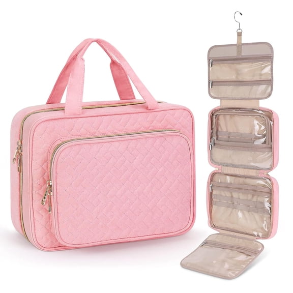 Hanging Toiletry Organizer for Travel - Waterproof Cosmetic Bag with Multi-Compartment, Portable Makeup Storage for Bathroom, Gym, Camping & Business Trips (Gift Idea)