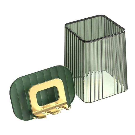 Hanging Toothbrush Holder Cup Set Durable Multifunctional Decorative Storage Rack Mouthwash Cups For Changing Room Restroom Home Dormitory Green