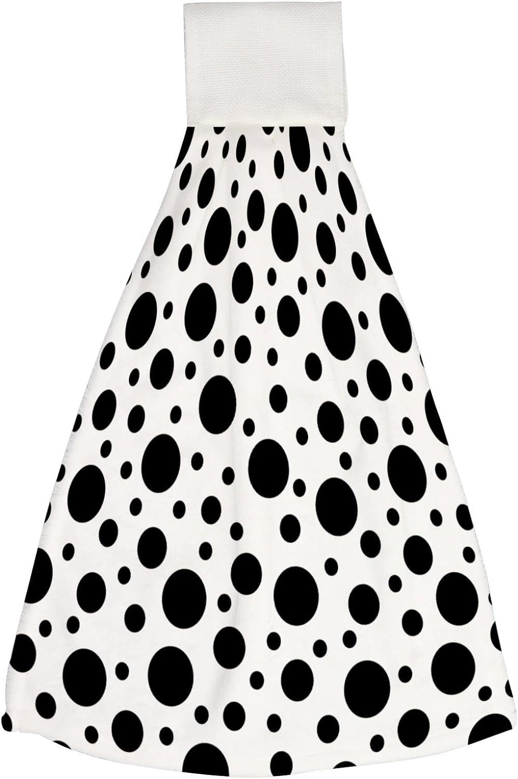 Hanging Towels 1 Pcs, Dish Towels Black Dot On White Absorbent Hand