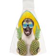 thumbnail image 1 of Hanging Towels 1 Pcs, Dish Towels Dog with Sunglasses Holding Pineapple Absorbent Hand Towels with Hanging Loop Washcloth for Bathroom Kitchen, 1 of 6