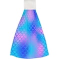 thumbnail image 1 of Hanging Towels 1 Pcs, Dish Towels Fish Scale Texture Absorbent Hand Towels with Hanging Loop Washcloth for Bathroom Kitchen, 1 of 6