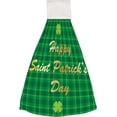 thumbnail image 1 of Hanging Towels 1 Pcs, Dish Towels Green St Patrick's Day Plaid Absorbent Hand Towels with Hanging Loop Washcloth for Bathroom Kitchen, 1 of 6