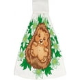 thumbnail image 1 of Hanging Towels 1 Pcs, Dish Towels Hedgehog Lying in The Spring Flowers Absorbent Hand Towels with Hanging Loop Washcloth for Bathroom Kitchen, 1 of 6