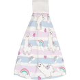 thumbnail image 1 of Hanging Towels 1 Pcs, Dish Towels Llama on Blue and Pink Stripes Absorbent Hand Towels with Hanging Loop Washcloth for Bathroom Kitchen, 1 of 6