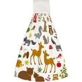 thumbnail image 1 of Hanging Towels 1 Pcs, Dish Towels Woodland Animals Absorbent Hand Towels with Hanging Loop Washcloth for Bathroom Kitchen, 1 of 6