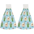 thumbnail image 1 of Hanging Towels 2 Pcs, Dish Towels Alpaca and Cactus Plants Absorbent Hand Towels with Hanging Loop Washcloth for Bathroom Kitchen, 1 of 6