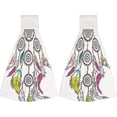 thumbnail image 1 of Hanging Towels 2 Pcs, Dish Towels Dream Catcher Absorbent Hand Towels with Hanging Loop Washcloth for Bathroom Kitchen, 1 of 6