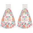 thumbnail image 1 of Hanging Towels 2 Pcs, Dish Towels Happy Easter Cute Bunnies Eggs Absorbent Hand Towels with Hanging Loop Washcloth for Bathroom Kitchen, 1 of 6