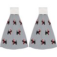 thumbnail image 1 of Hanging Towels 2 Pcs, Dish Towels Scottish Terrier in Xmas Hat Absorbent Hand Towels with Hanging Loop Washcloth for Bathroom Kitchen, 1 of 6