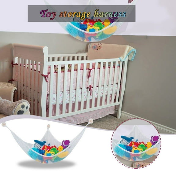 Hanging Toy Storage Net Bag,Corner Mesh Organizer For Bedroom Playroom,Large Capacity Wall Mounted Storage Hammock,Clothes Magazine Stationery Laundry Storage Solution With Hooks Easy Install