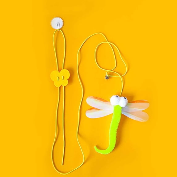 Hanging Toys with Elastic Rope, Door Hanging Interactive Teaser with Feather & Mouse, Self-Entertainment Toys for Indoor Cats,Pet Enrichment Toys,Gifts for Pets and Pet Lovers(C)