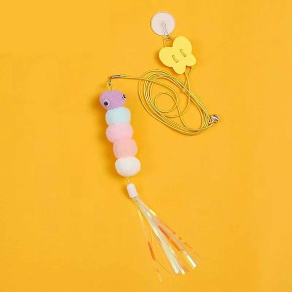 Hanging Toys with Elastic Rope, Door Hanging Interactive Teaser with Feather & Mouse, Self-Entertainment Toys for Indoor Cats,Pet Toys for Self Play,Gifts for Pets and Pet Lovers(B)