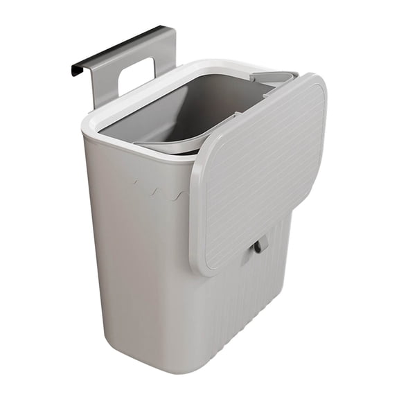 Hanging Can with Lid Space-Saving Wall-Mounted Garbage Bin Sleek Design Waste Container for Kitchen, Bathroom, Cabinet & Small Space Use