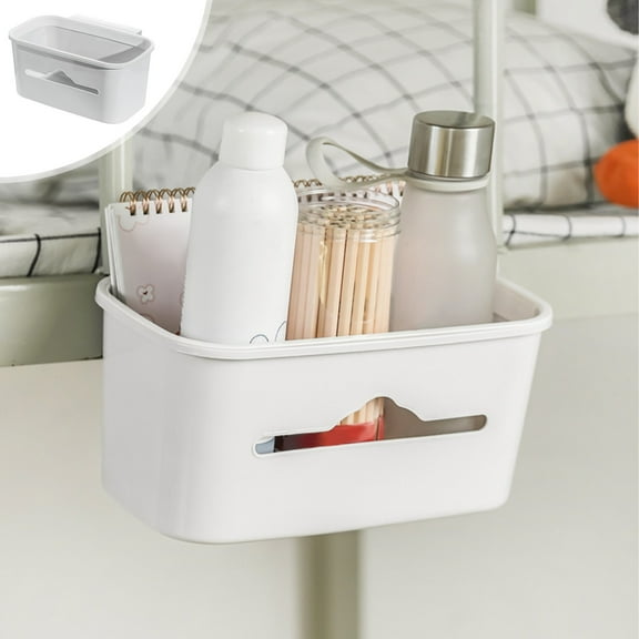 Hanging Trash Can Plastic Rubbish Bin for Dormitory Bedside Wall Mounted Storage Box Without Cover Space Saving Container for Bunk Bed Office Desk Kitchen Bathroom Organizer Use