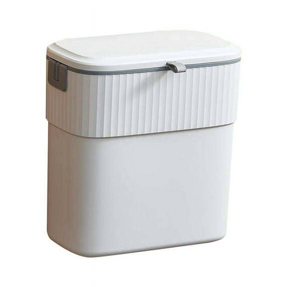 Hanging Trash Can with Lid, 2.3 Gallon Kitchen Garbage Bin Food Waste Container Convenient Over Cabinet Door RV