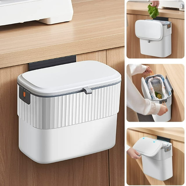 SIDIANBAN Hanging Trash Can 1.8 Gallon Bathroom Garbage Can ...