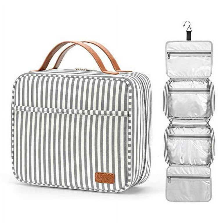 Bosidu Hanging Travel Toiletry Bag,Large Capacity Cosmetic Travel Toiletry  Organizer for Women with 4 Compartments & 1 Sturdy Hook,Perfect for