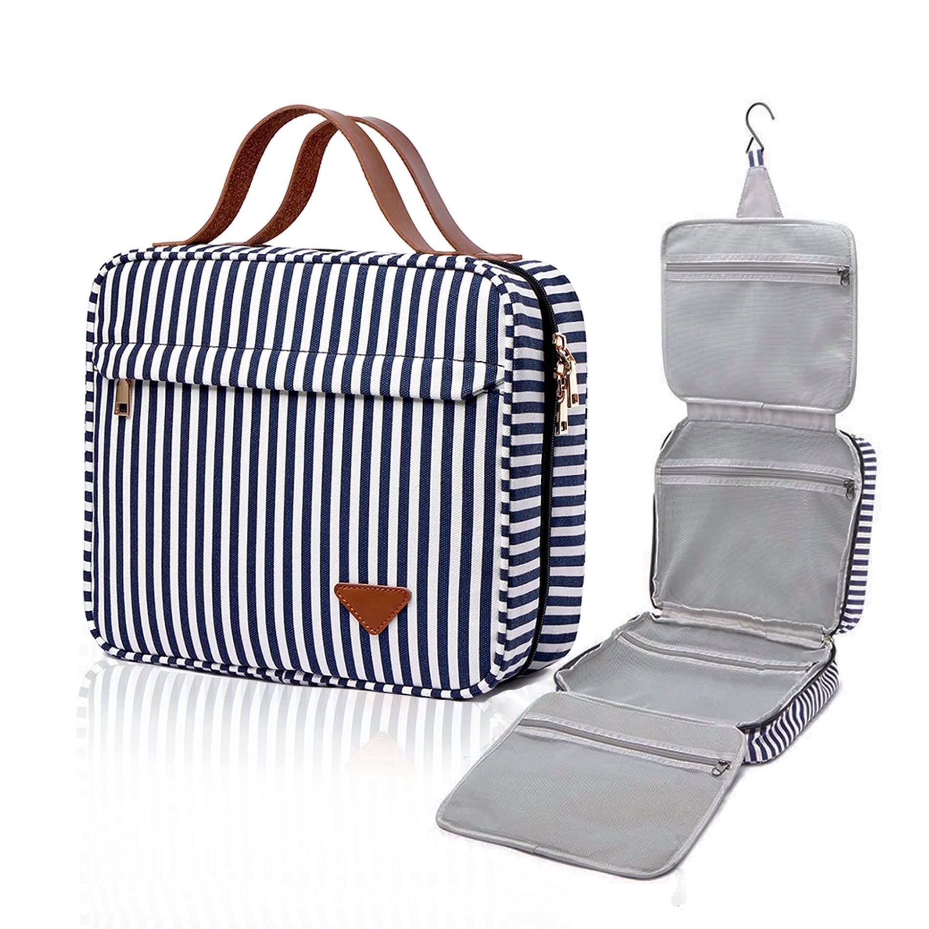 Hanging Travel Toiletry Bag,Large Capacity Cosmetic Travel Toiletry Organizer for Women with 4 Compartments & 1 Sturdy Hook,Perfect for Travel/ Daily Use