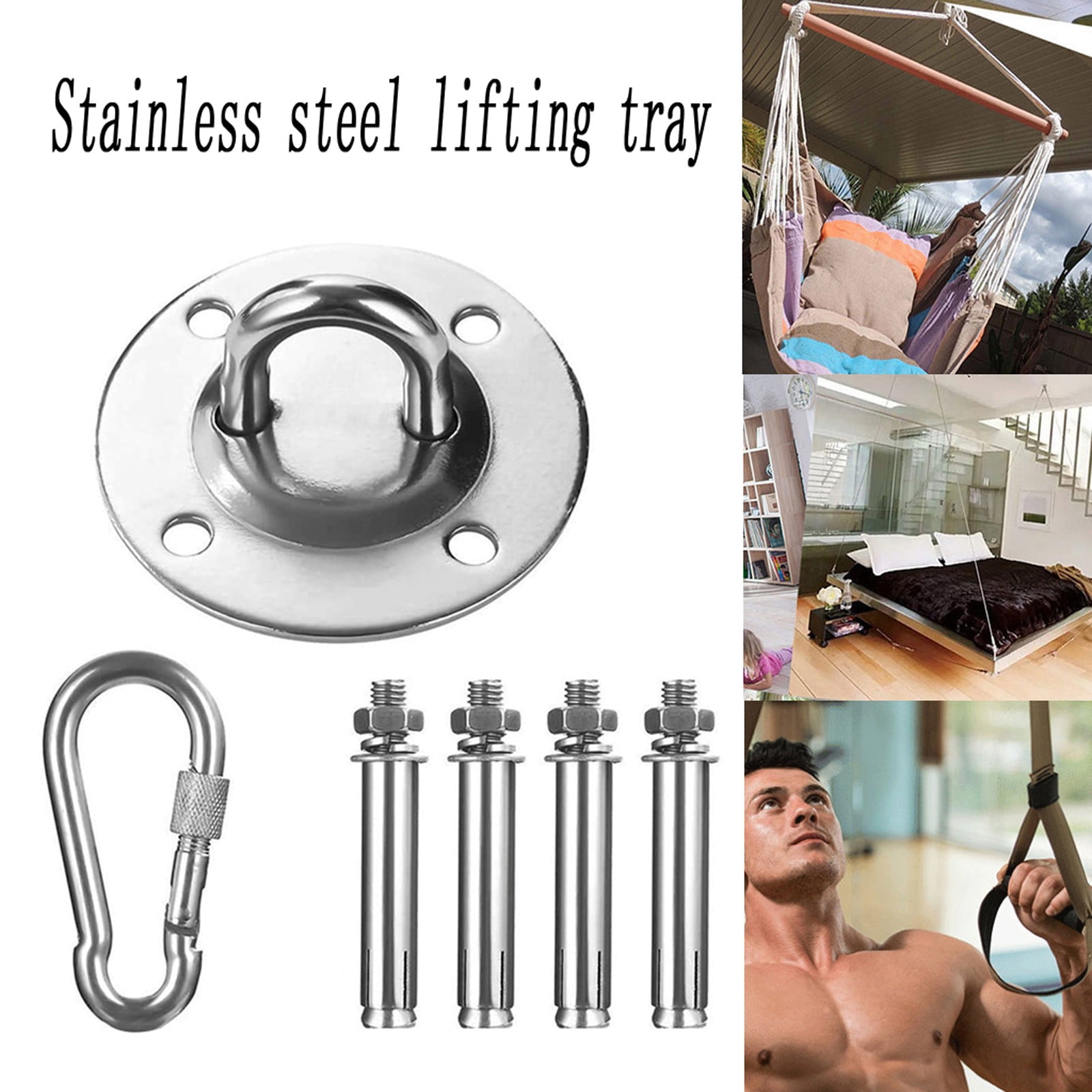 Hanging Tray Stainless Steel Aerial Yoga Buckle Ceiling Hanging Tray