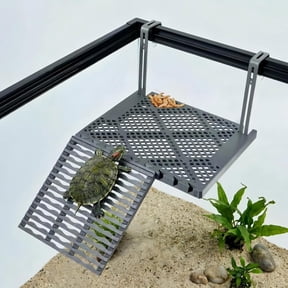 Hanging Turtle Basking Platform, Turtle Dock Basking Area with Climbing Ramp Height Adjustable Tortoise Floating Dock Tortoise Tank Accessories Decor for Lizard Gecko Hermit Crab