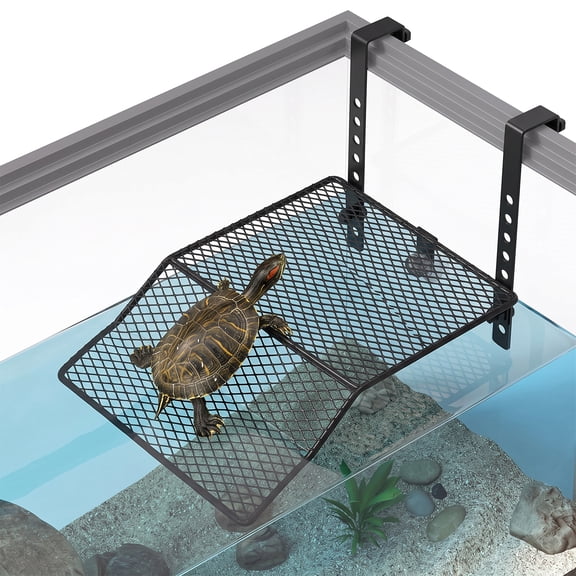 Hanging Turtle Basking Platform with Non-Slip Ramp, Adjustable Height Turtle Dock for Aquarium