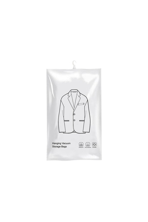 Hanging Vacuum Storage Bag, Transparent Reusable Dustproof, 1 Pack For Closet Wardrobe, Space Saving Organizer For Down Jacket Coat Suit Thick Garment Storage With Waterproof Dual Protection